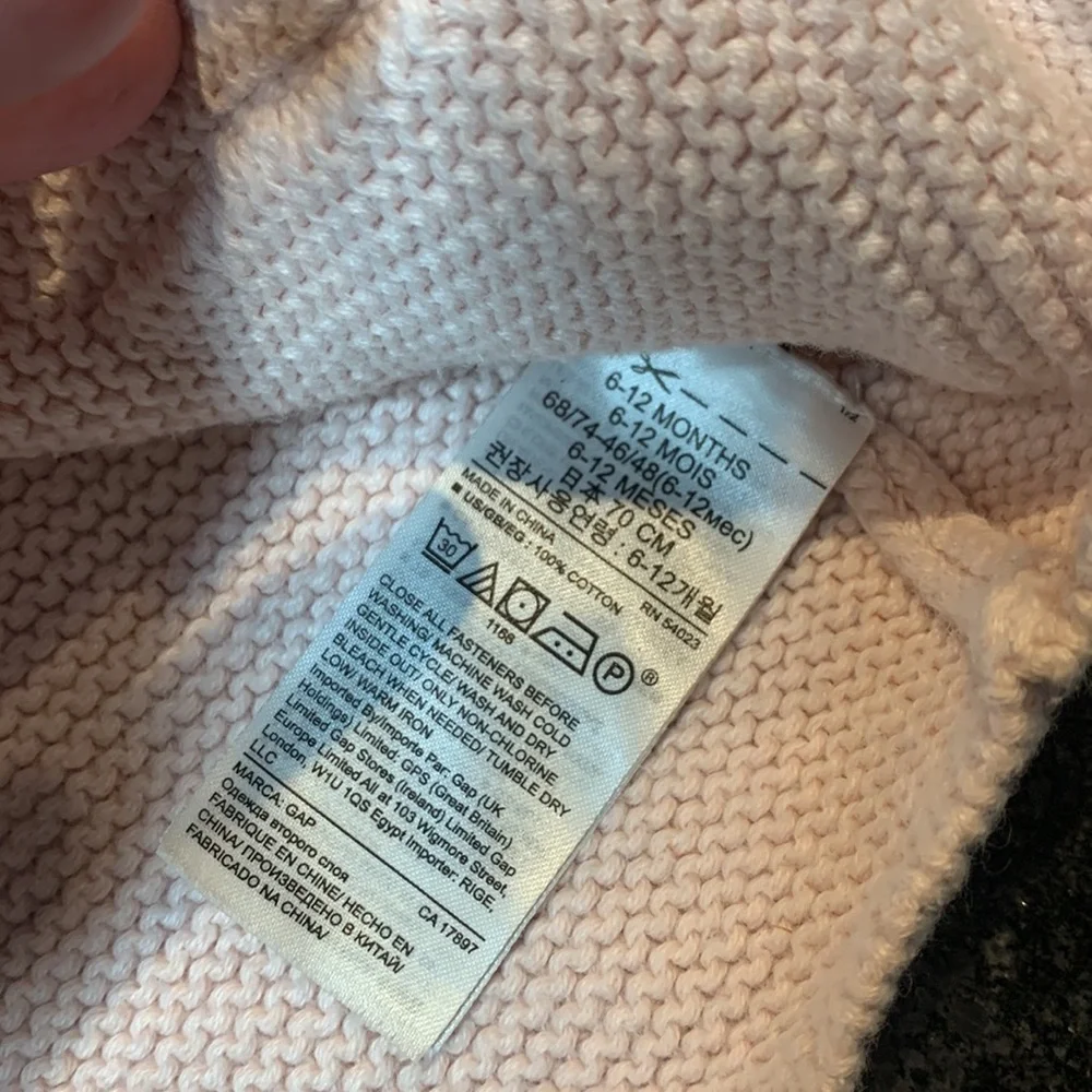 Baby Gap Girls Hooded Ears Sweater Jacket 6-12m